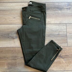 The Loft Green Ankle Skinny Jean